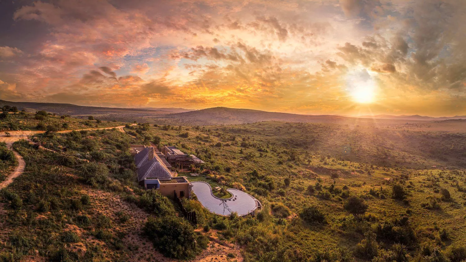 Lengishu private home above Laikipia at sunset